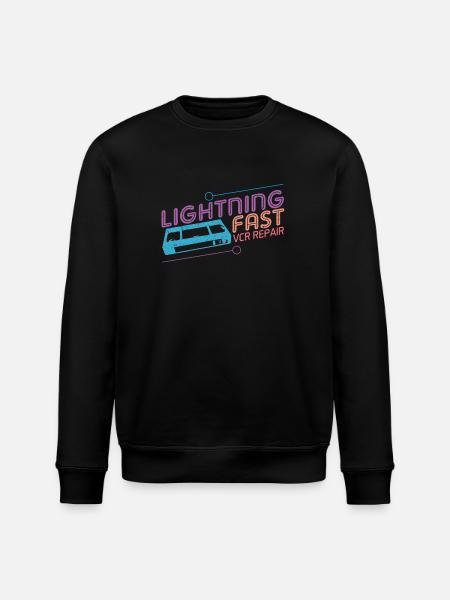 Funny VHS VCR Vintage 90s 80s Shirt Gift - Stanley/Stella ROLLER Unisex Organic Sweatshirt - black