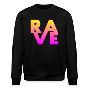 Rave Clothing EDM Music für Raver und DJ - Stanley/Stella Unisex Bio-Sweatshirt ROLLER - Schwarz - Vorne - Nik (191cm)
