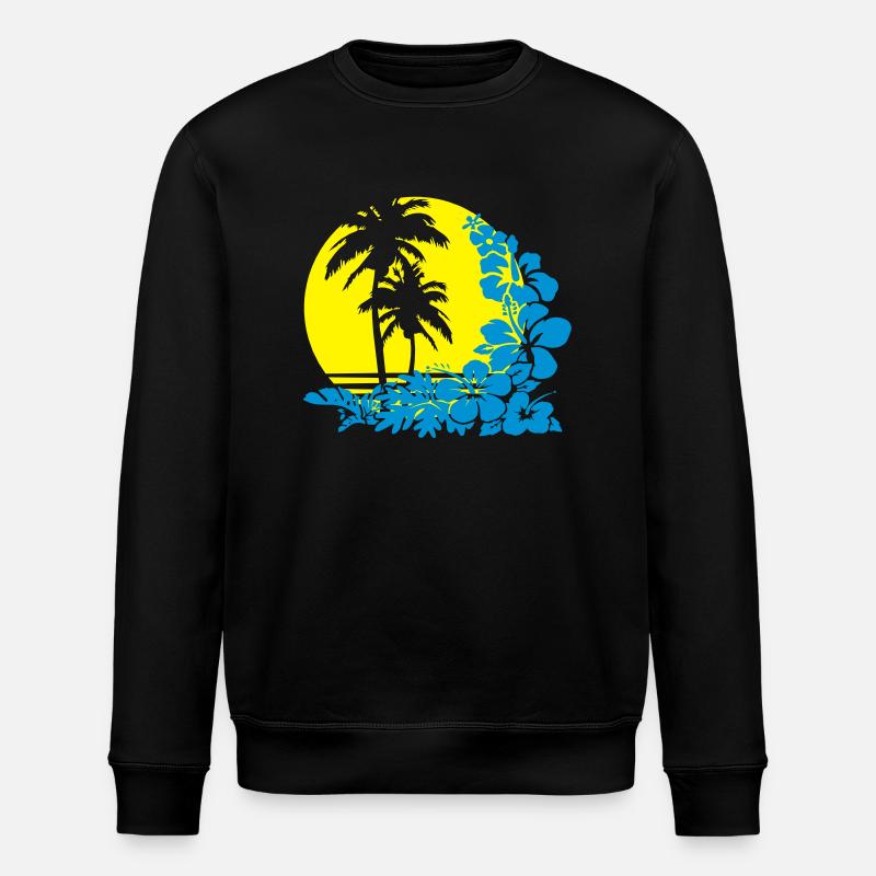 palm sunset - Stanley/Stella Unisex Bio-Sweatshirt ROLLER - Schwarz