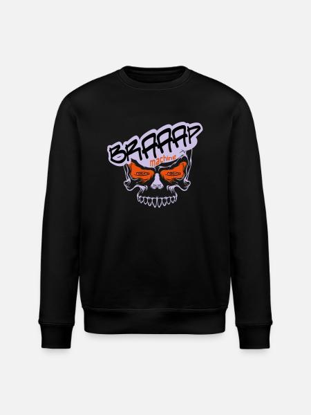 Braaap BIG Skull - Stanley/Stella Unisex Bio-Sweatshirt ROLLER - Schwarz