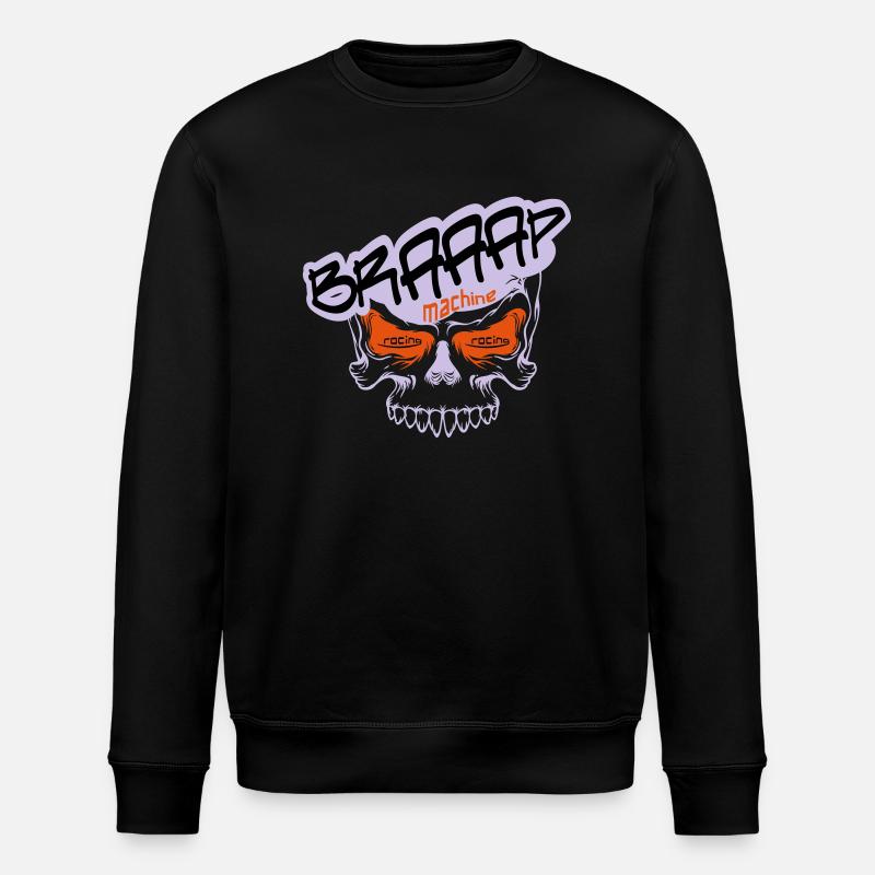 Braaap BIG Skull - Stanley/Stella Unisex Bio-Sweatshirt ROLLER - Schwarz