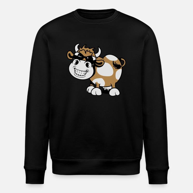 Kuh verrückt Sonnenbrille - Stanley/Stella Unisex Bio-Sweatshirt ROLLER - Schwarz