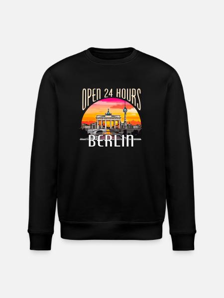 Berlin - open 24 hours - Stanley/Stella ROLLER Unisex Organic Sweatshirt - black