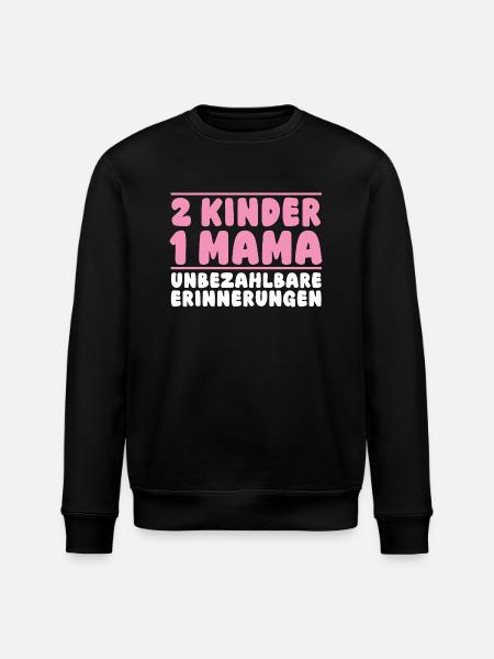 Mama Von 2 Kindern - Stanley/Stella Unisex Bio-Sweatshirt ROLLER - Schwarz