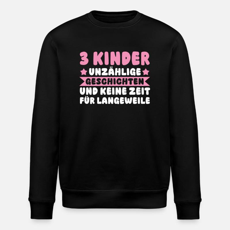 Maman de 3 enfants - Sweat bio ROLLER Stanley/Stella Unisexe - noir