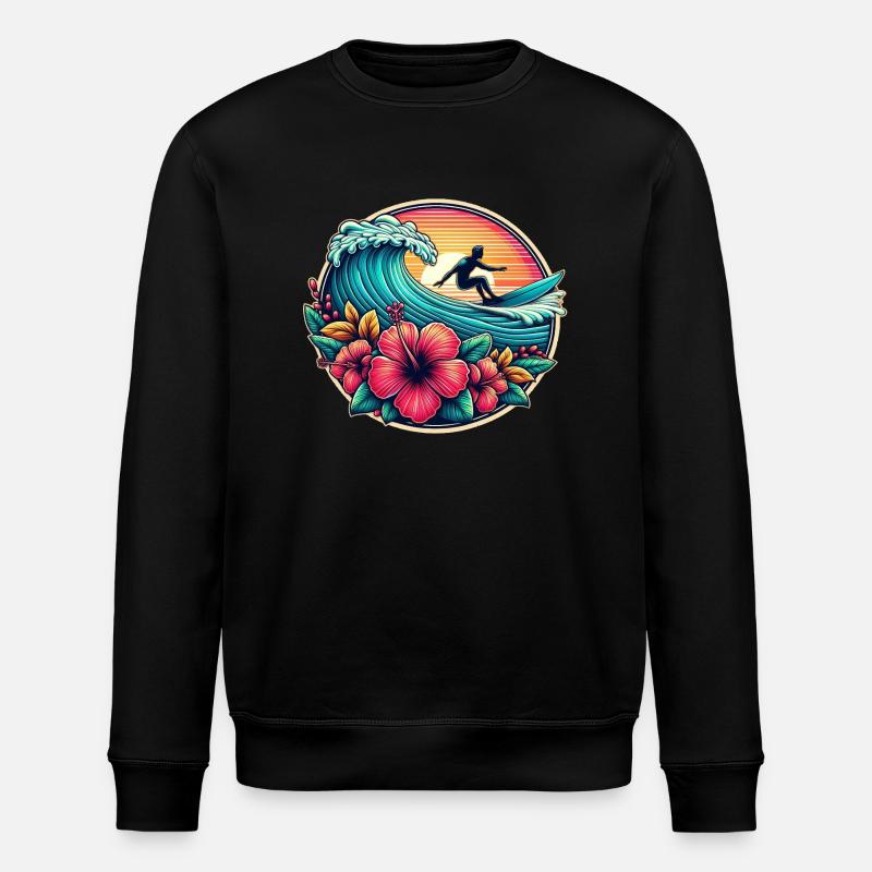 Logo du surfeur 2 - Sweat bio ROLLER Stanley/Stella Unisexe - noir
