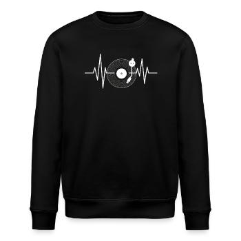 Vinyle Heartbeat Music Rétro Disque vinyle DJ Vibes - Sweat bio ROLLER Stanley/Stella Unisexe - noir - Devant - Nik (191cm)