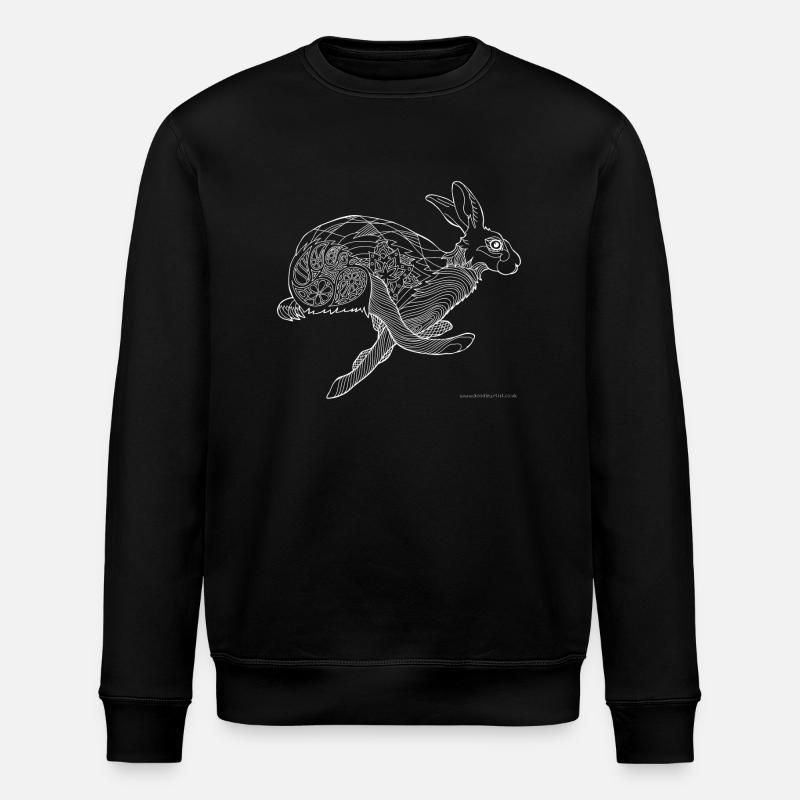 Running hare white - Stanley/Stella ROLLER Unisex Organic Sweatshirt - black