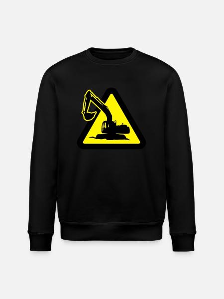 bauarbeiten_mit_bagger_2c - Stanley/Stella Unisex Bio-Sweatshirt ROLLER - Schwarz