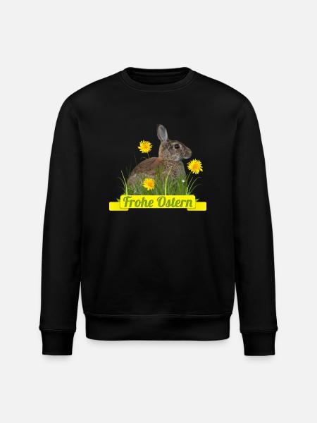 Frohe Ostern Osterhase - Stanley/Stella Unisex Bio-Sweatshirt ROLLER - Schwarz