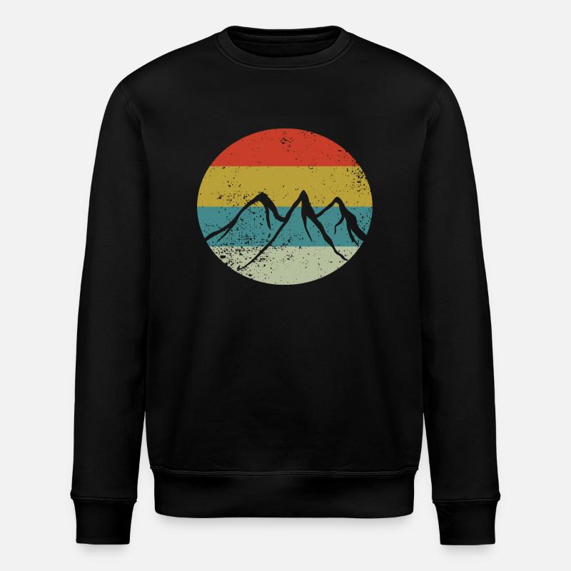Berg Wandern Retro - Stanley/Stella Unisex Bio-Sweatshirt ROLLER - Schwarz