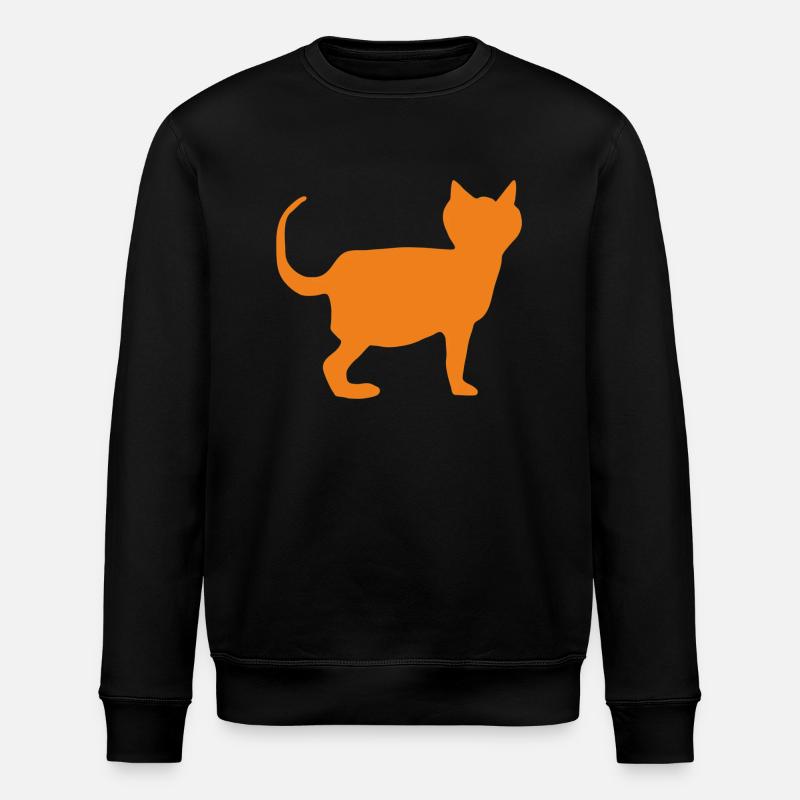 Chat Orange - Sweat bio ROLLER Stanley/Stella Unisexe - noir