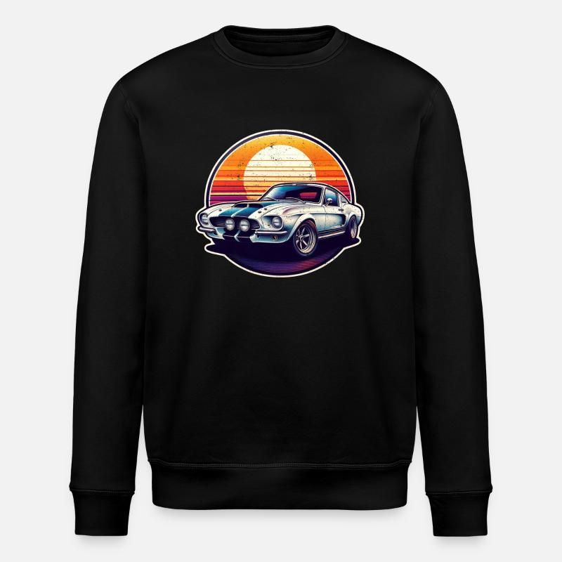 Oldtimer Sonnenuntergang - Stanley/Stella Unisex Bio-Sweatshirt ROLLER - Schwarz