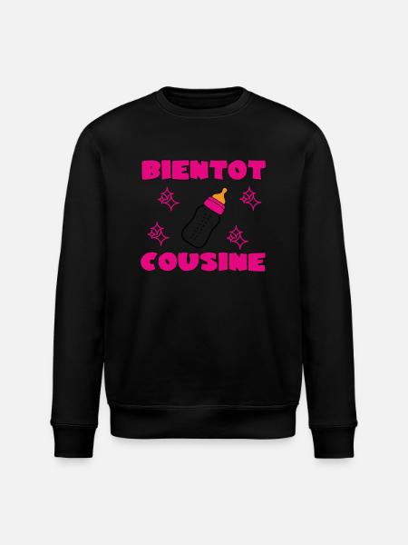 SOON TO BE A COUSIN - Stanley/Stella ROLLER Unisex Organic Sweatshirt - black