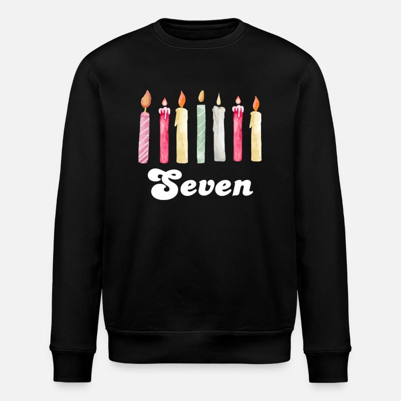 7th Anniversary Candle - Stanley/Stella ROLLER Unisex Organic Sweatshirt - black