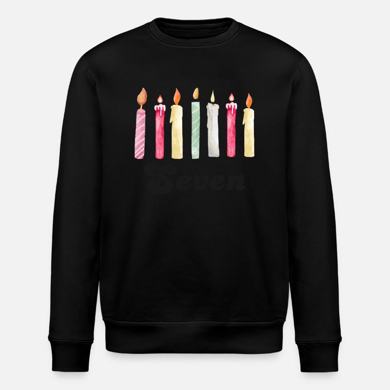 7th Anniversary Candle - Stanley/Stella ROLLER Unisex Organic Sweatshirt - black