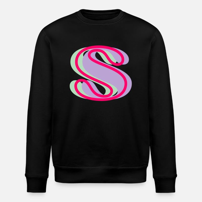 Mehrfarbiger Buchstabe s - Stanley/Stella Unisex Bio-Sweatshirt ROLLER - Schwarz