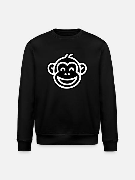 Monkey Head Funny - Stanley/Stella ROLLER Unisex Organic Sweatshirt - black