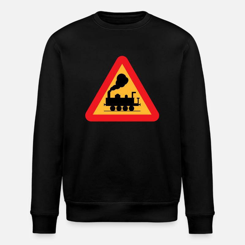 Zug Warnzeichen - Stanley/Stella Unisex Bio-Sweatshirt ROLLER - Schwarz