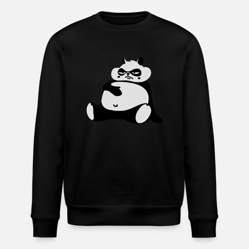 Dicker Panda - Stanley/Stella Unisex Bio-Sweatshirt ROLLER - Schwarz