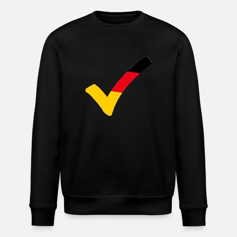 Hook Germany black-red-gold Check BRD - Stanley/Stella ROLLER Unisex Organic Sweatshirt - black