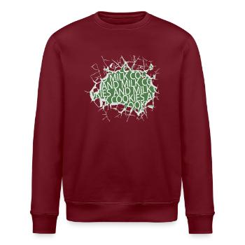 oven anti racism bear milk present - Stanley/Stella Unisex Bio-Sweatshirt ROLLER - Burgunderrot - Vorne - Nik (191cm)