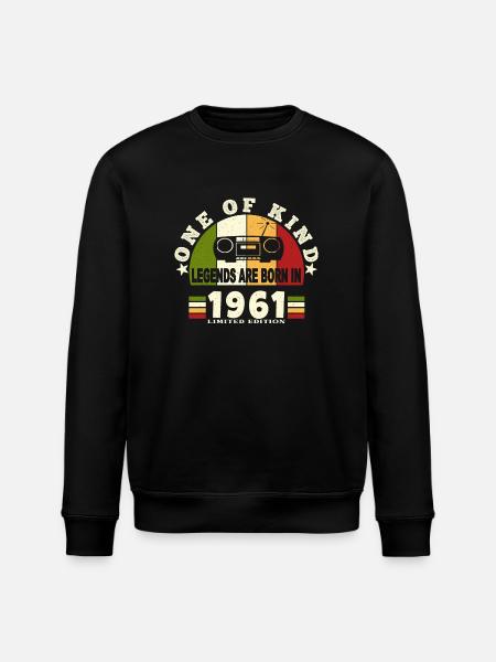 1961 Birth of legend 1961 born in 1961 birthdays - Stanley/Stella ROLLER Unisex Organic Sweatshirt - black