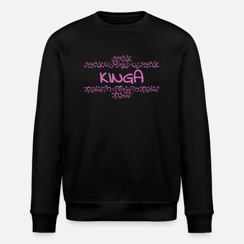 First name Kinga - Stanley/Stella ROLLER Unisex Organic Sweatshirt - black