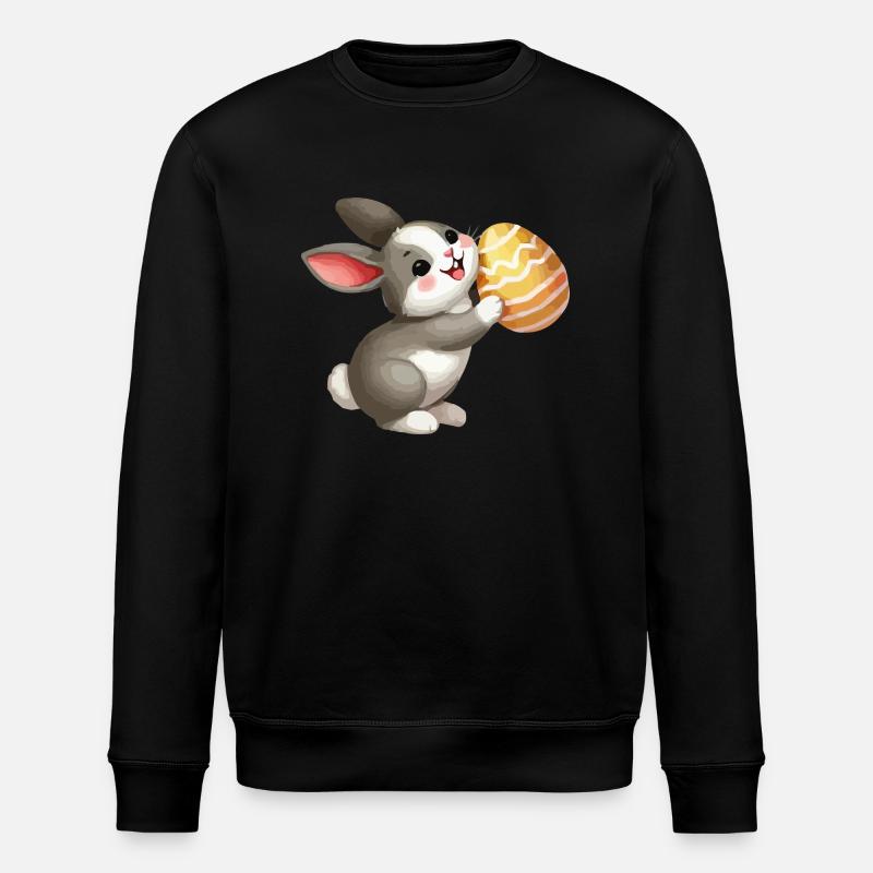 hase kaninchen ostern - Stanley/Stella Unisex Bio-Sweatshirt ROLLER - Schwarz