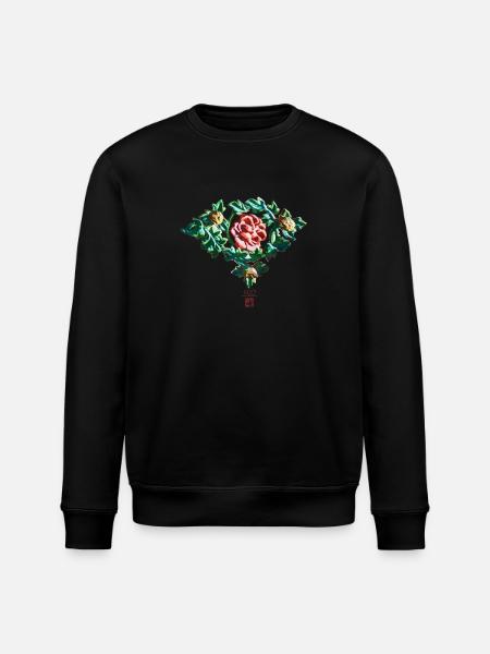 Chinesisch_Blumen_Verbotene Stadt_Pfingstrose1420 - Stanley/Stella ROLLER Unisex Organic Sweatshirt - black