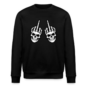 Mittelfinger Skelett Hand - Stanley/Stella Unisex Bio-Sweatshirt ROLLER - Schwarz - Vorne - Nik (191cm)