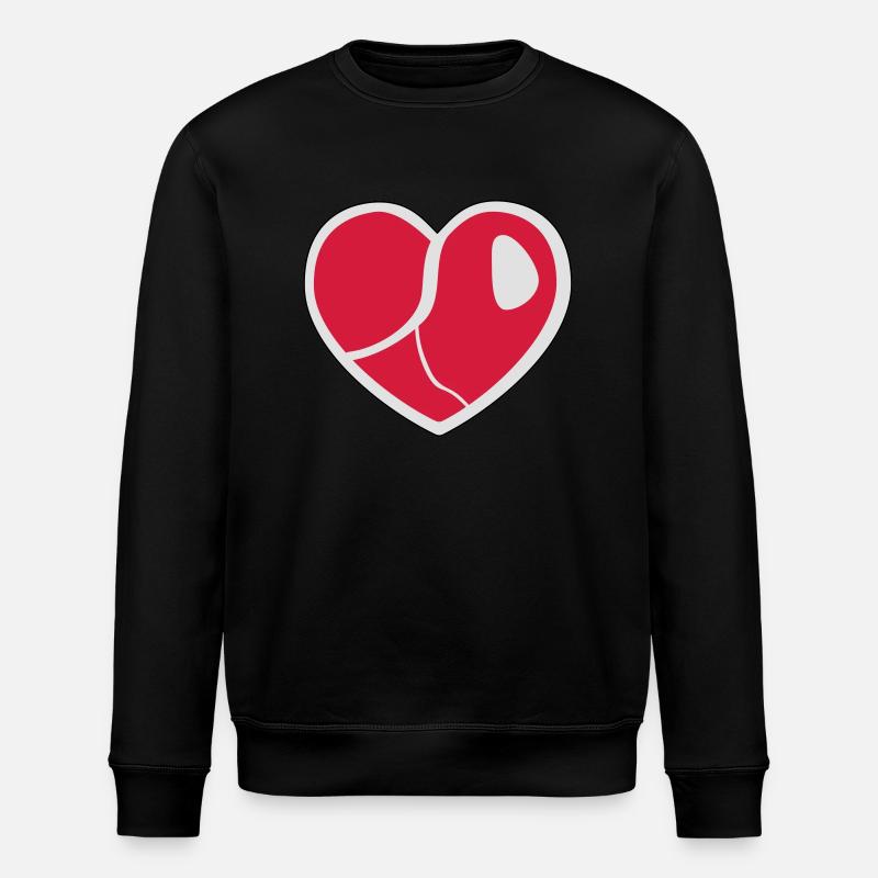 Steak Heart - Stanley/Stella ROLLER Unisex Organic Sweatshirt - black