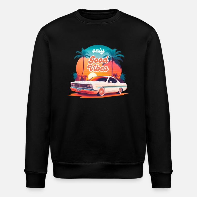 Design Sommer Retro - Stanley/Stella Unisex Bio-Sweatshirt ROLLER - Schwarz