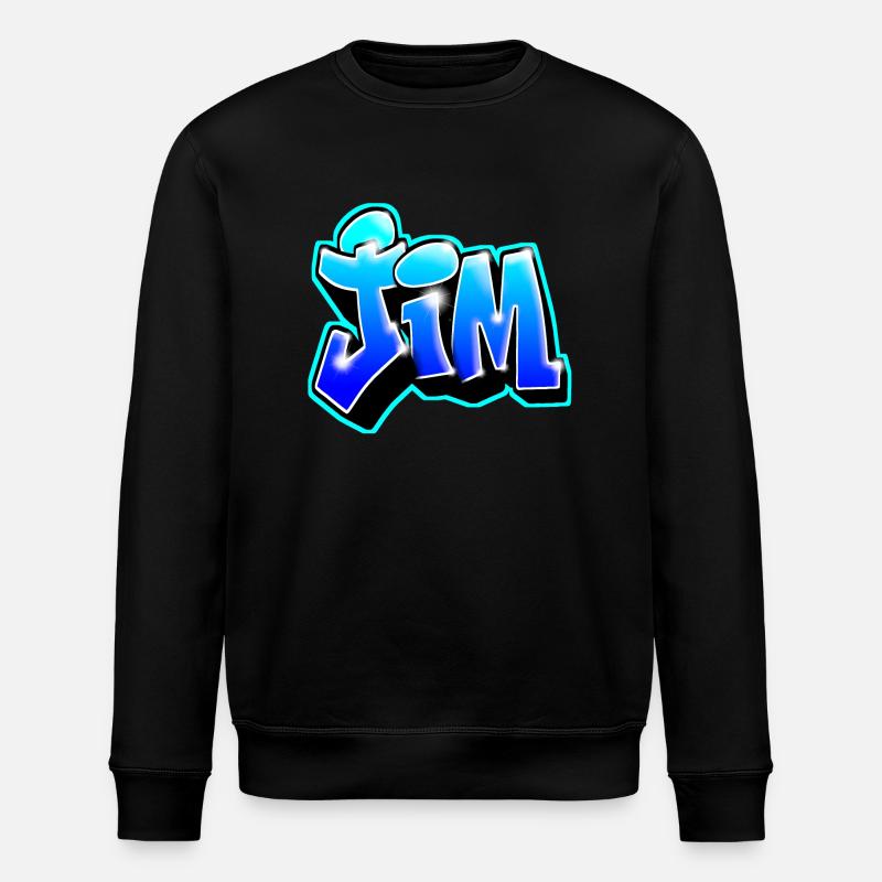 GRAFFITI NAME JIM - Sweat bio ROLLER Stanley/Stella Unisexe - noir