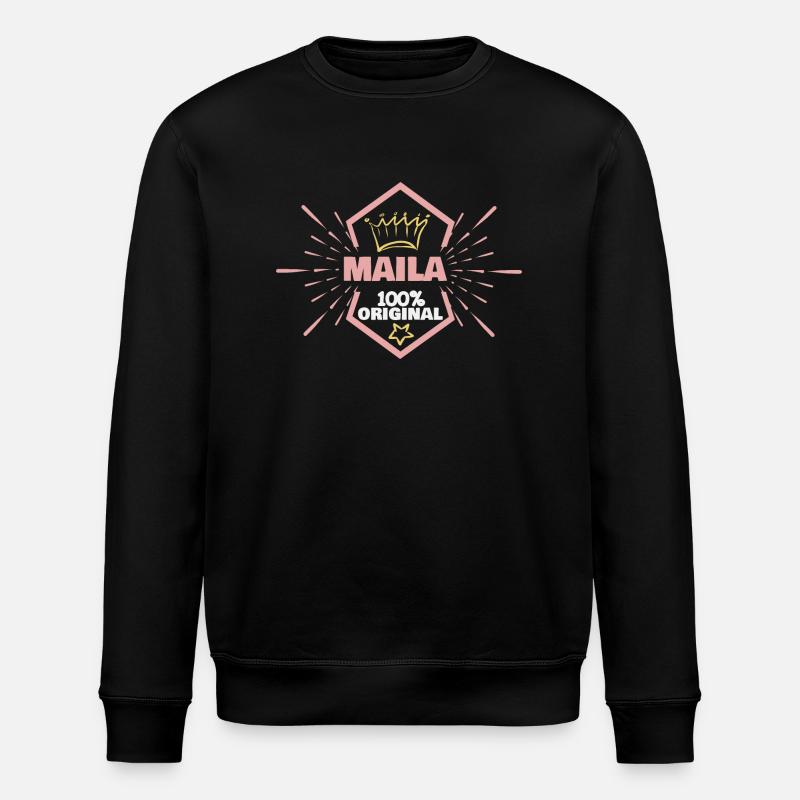 Gift for Maila - Stanley/Stella ROLLER Unisex Organic Sweatshirt - black