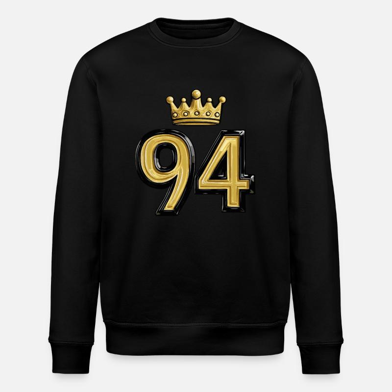 94 Zahl Krone - Stanley/Stella Unisex Bio-Sweatshirt ROLLER - Schwarz