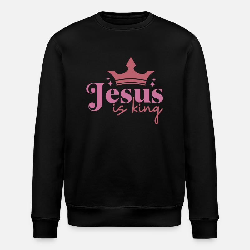 Jesus is king - Stanley/Stella ROLLER Unisex Organic Sweatshirt - black