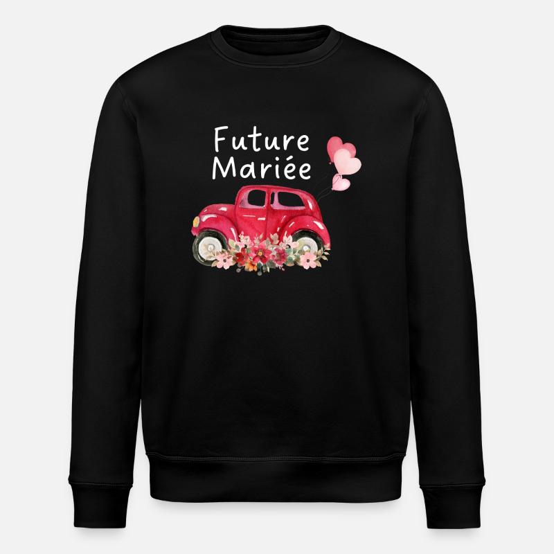 Bride-to-be car floral bride - Stanley/Stella ROLLER Unisex Organic Sweatshirt - black