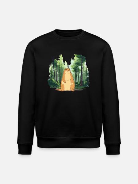 Strong groundhog nature landscape - Stanley/Stella ROLLER Unisex Organic Sweatshirt - black