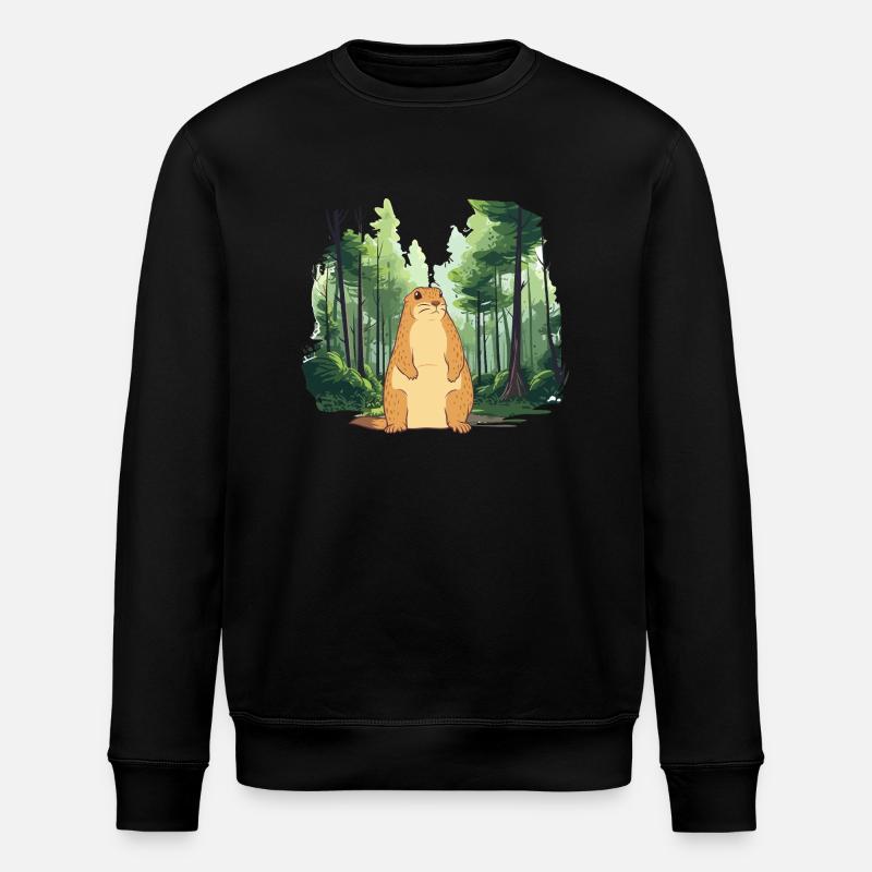 Starke Murmeltier-Naturlandschaft - Stanley/Stella Unisex Bio-Sweatshirt ROLLER - Schwarz