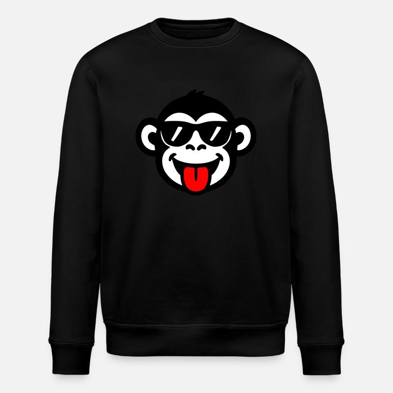 Langue de Singe Drôle - Sweat bio ROLLER Stanley/Stella Unisexe - noir