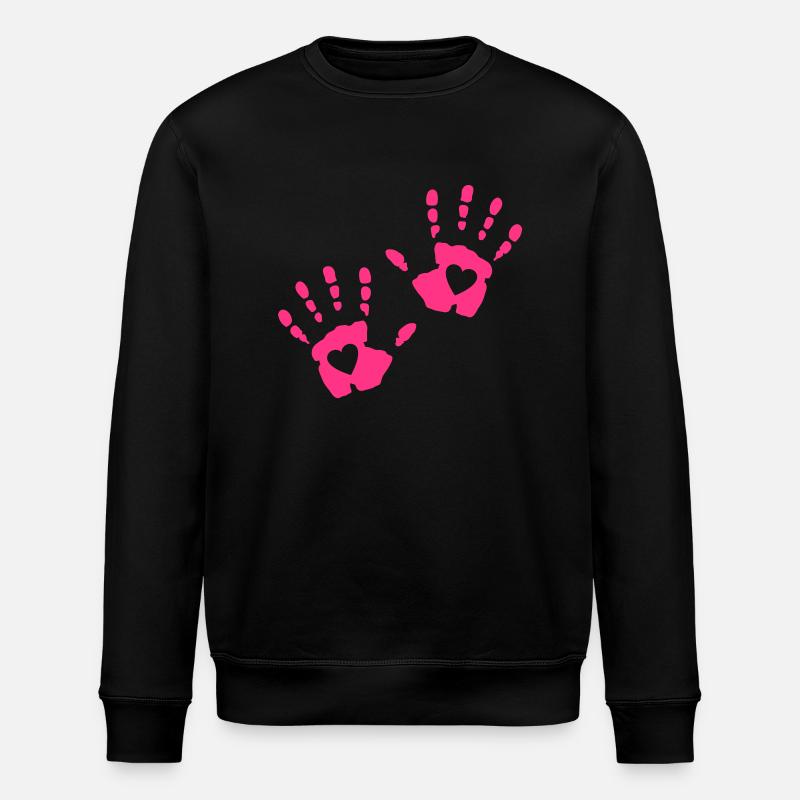 hand herz - Stanley/Stella Unisex Bio-Sweatshirt ROLLER - Schwarz