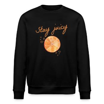 Reste juteux demi-jus d’orange fruité couleur estivale - Sweat bio ROLLER Stanley/Stella Unisexe - noir - Devant - Nik (191cm)