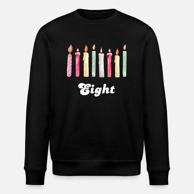 8e anniversaire bougie - Sweat bio ROLLER Stanley/Stella Unisexe - noir