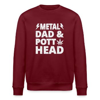 Metal Dad Pott Head - Stanley/Stella Unisex Bio-Sweatshirt ROLLER - Burgunderrot - Vorne - Nik (191cm)