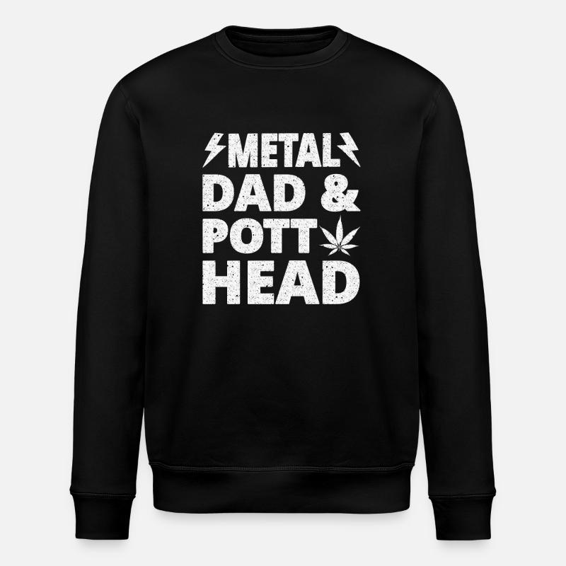 Metal Dad Pott Head - Stanley/Stella ROLLER Unisex Organic Sweatshirt - black