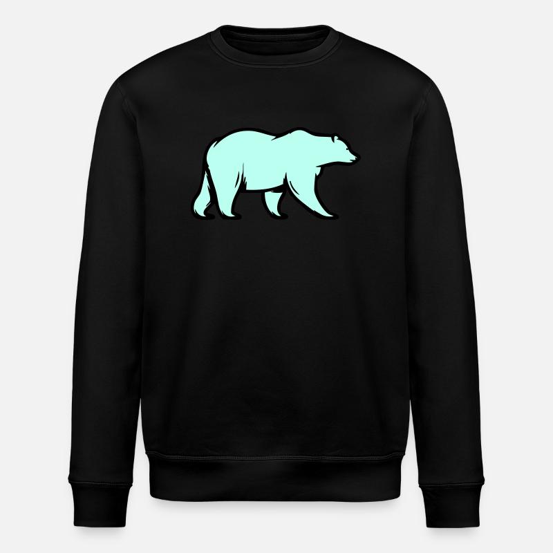 Ours blanc - Sweat bio ROLLER Stanley/Stella Unisexe - noir