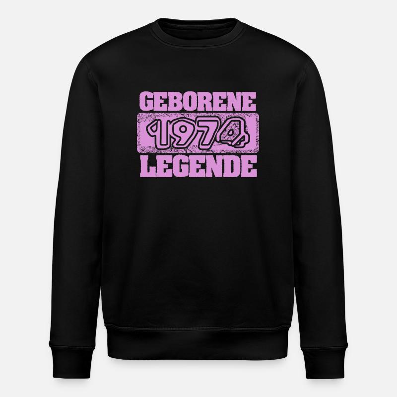 Birthday Gift 1974 - Stanley/Stella ROLLER Unisex Organic Sweatshirt - black
