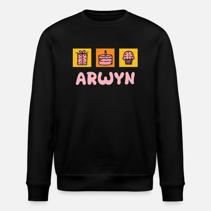 Prénom Arwyn - Sweat bio ROLLER Stanley/Stella Unisexe - noir