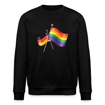 Regenbogen Deutschland Flagge - Stanley/Stella Unisex Bio-Sweatshirt ROLLER - Schwarz - Vorne - Nik (191cm)